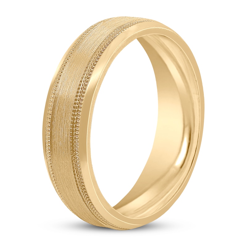 Men's Beveled Wedding Band 14K Yellow Gold 6mm