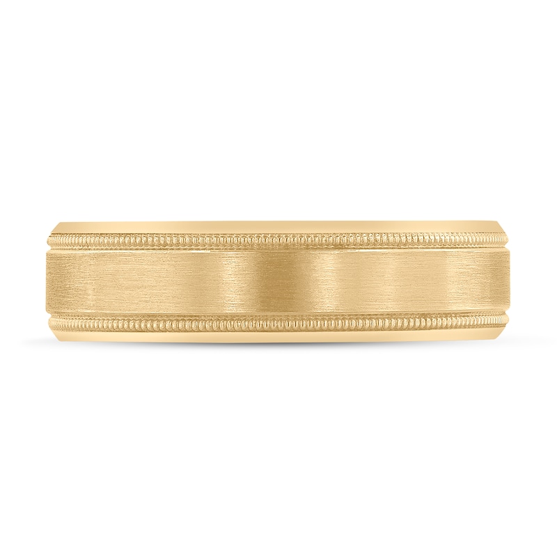 Main Image 3 of Men's Beveled Wedding Band 14K Yellow Gold 6mm