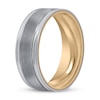 Thumbnail Image 2 of Men's Frosted Wedding Band 14K Two-Tone Gold 6mm