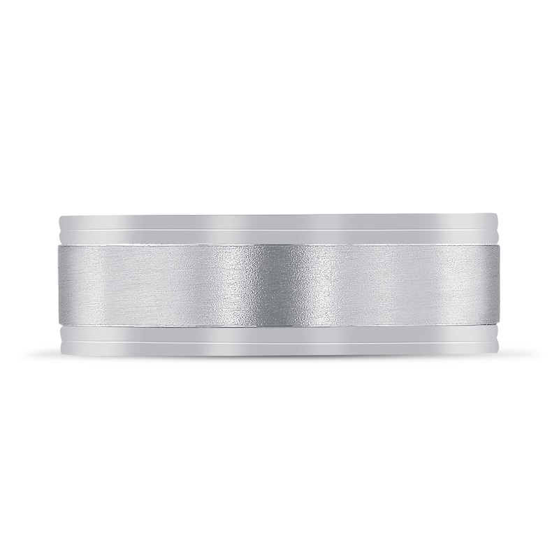 Main Image 3 of Men's Frosted Wedding Band 14K Two-Tone Gold 6mm