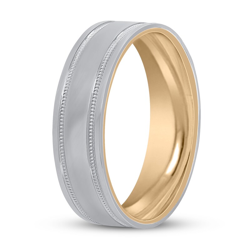 Men's Wedding Band 14K Two-Tone Gold 6mm