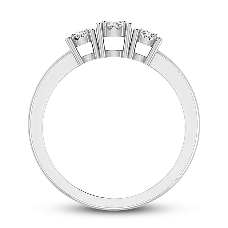 Diamond 3-Stone Promise Ring 1/4 ct tw Round 10K White Gold