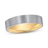 Men's Frosted Wedding Band 14K Two-Tone Gold 5mm