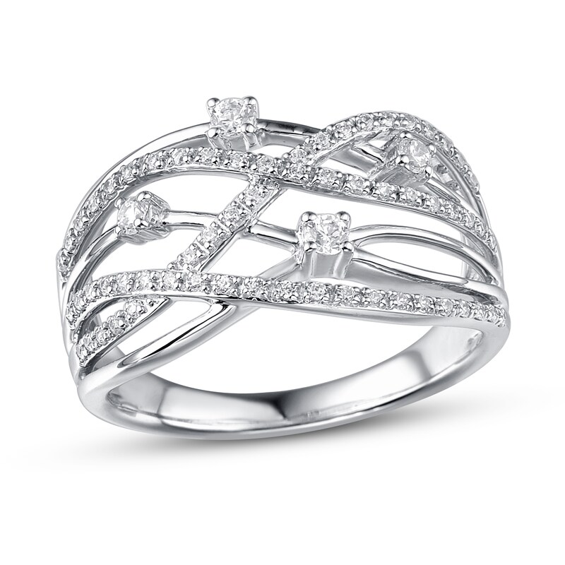 Diamond Ring 1/3 ct tw Round-cut 10K White Gold