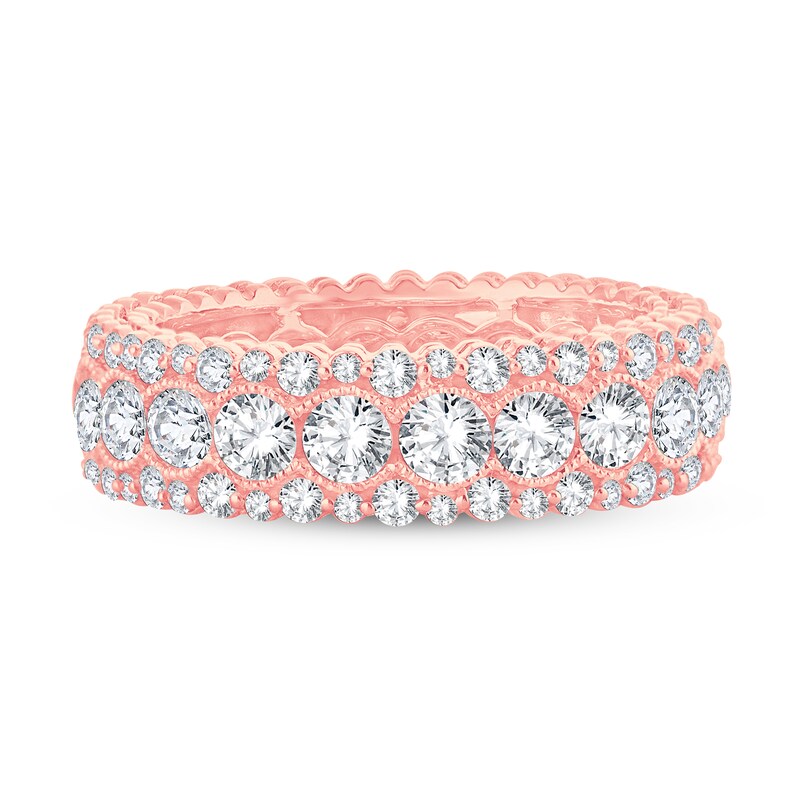 Main Image 3 of Diamond Eternity Band 3 ct tw Round 14K Rose Gold