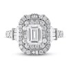 Vera Wang WISH Diamond Engagement Ring 1 7/8 ct tw Baguette/Emerald/Round 14K White Gold