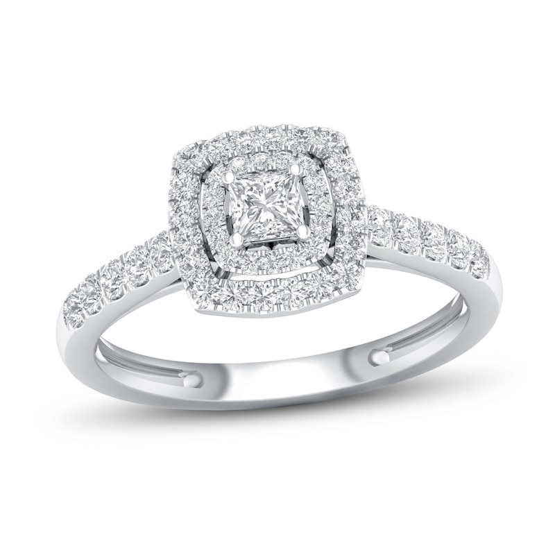 Diamond Promise Ring 1/2 ct tw 10K White Gold with 360