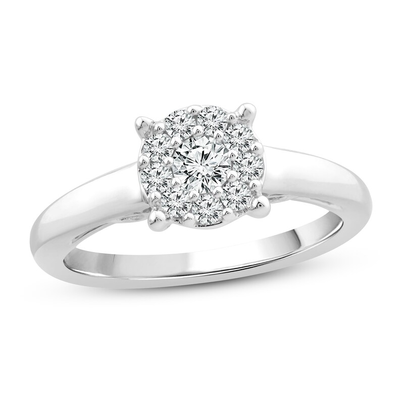 Main Image 1 of Diamond Promise Ring 1/2 ct tw Round 10K White Gold