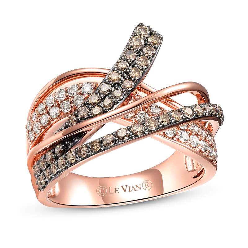 Main Image 1 of Le Vian Crème Brûlée Diamond Ring 7/8 ct tw Round 14K Strawberry Gold