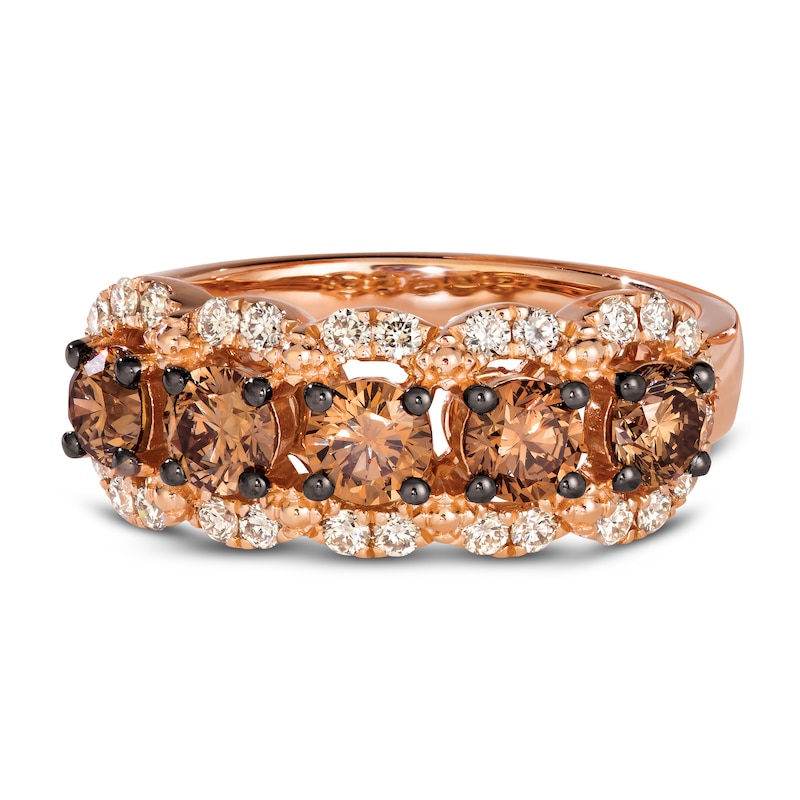 Main Image 3 of Le Vian Crème Brûlée Diamond Ring 1 1/2 ct tw Round 14K Strawberry Gold