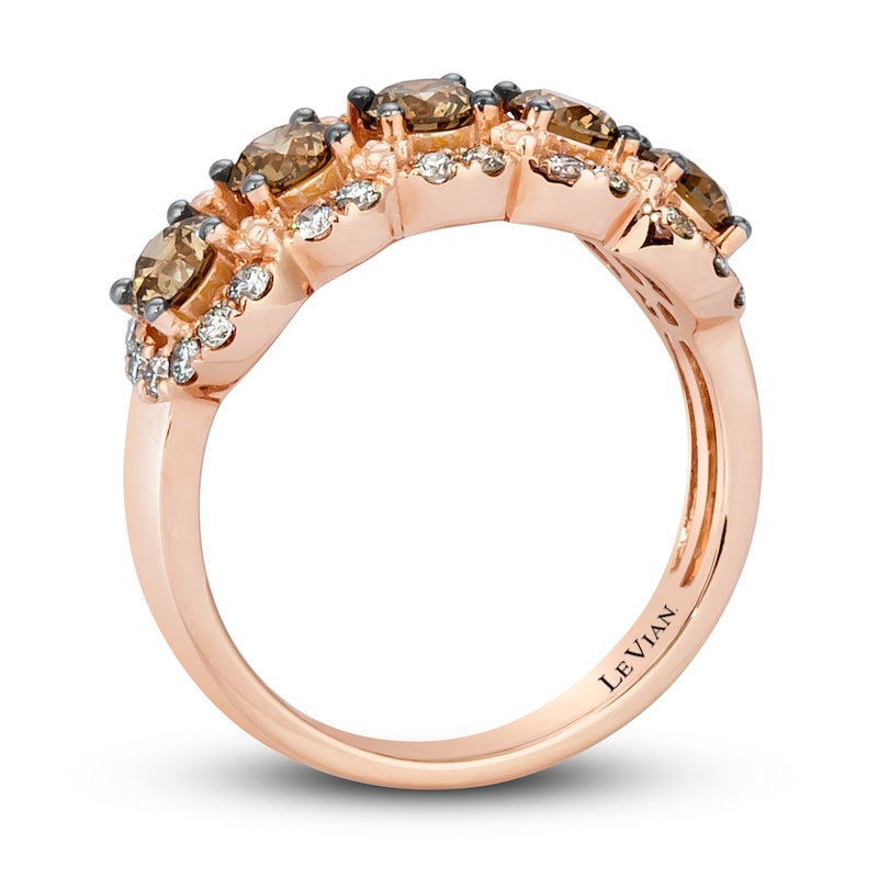 Main Image 4 of Le Vian Crème Brûlée Diamond Ring 1 1/2 ct tw Round 14K Strawberry Gold