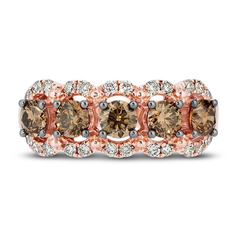 Main Image 5 of Le Vian Crème Brûlée Diamond Ring 1 1/2 ct tw Round 14K Strawberry Gold