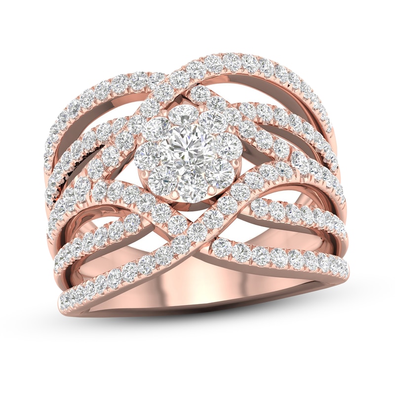 Diamond Ring 1 1/2ct tw Round 14K Rose Gold