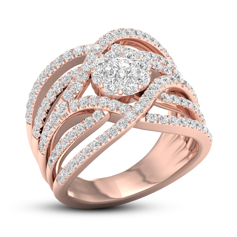 Diamond Ring 1 1/2ct tw Round 14K Rose Gold