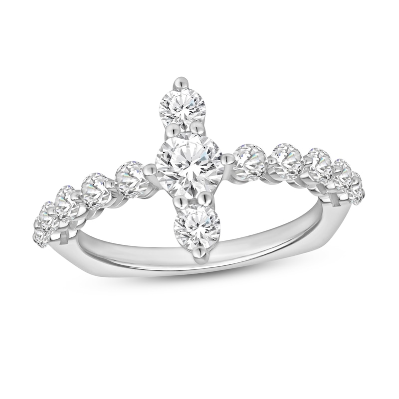 Diamond Ring 1-1/3 ct tw Round 18K White Gold