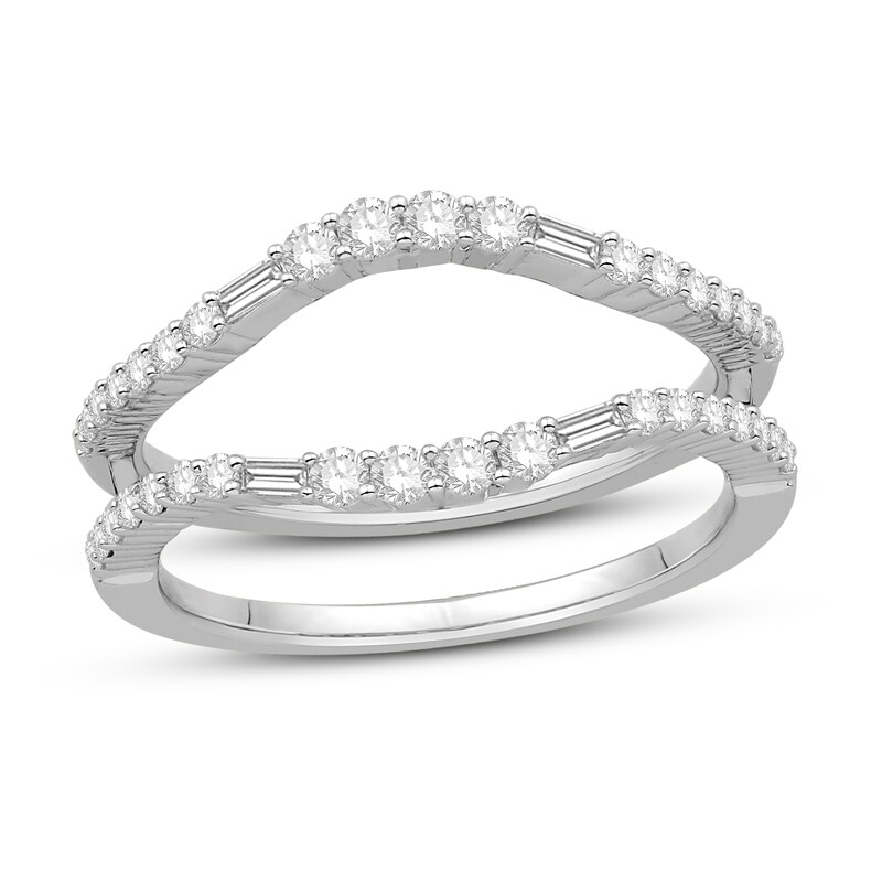 Main Image 1 of Diamond Enhancer Ring 1/2 ct tw Baguette/Round 14K White Gold
