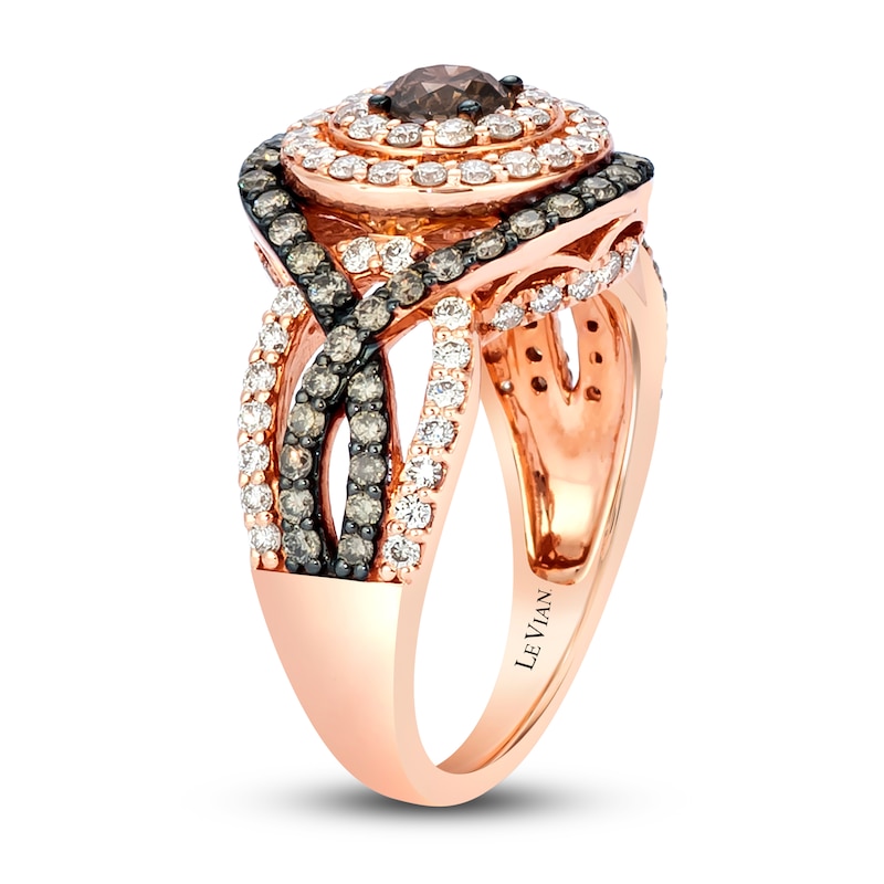 Main Image 2 of Le Vian Crème Brûlée Diamond Ring 1 5/8 ct tw Round 14K Strawberry Gold