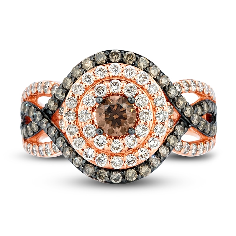 Main Image 3 of Le Vian Crème Brûlée Diamond Ring 1 5/8 ct tw Round 14K Strawberry Gold