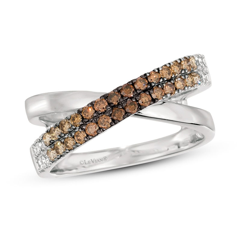 Main Image 1 of Le Vian Chocolate Ombré Ring 1/2 ct tw Round 14K Vanilla Gold