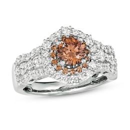 Le Vian Chocolate Diamond Ring 1 7/8 ct tw Round Platinum