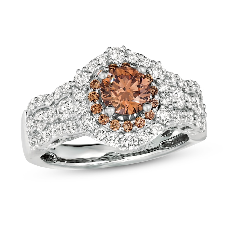 Main Image 1 of Le Vian Chocolate Diamond Ring 1 7/8 ct tw Round Platinum