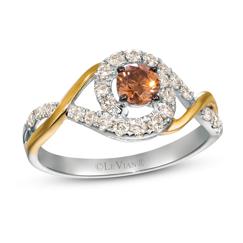 Le Vian Chocolate Diamond Ring 3/4 ct tw 14K Two-Tone Gold