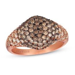 Le Vian Chocolate Diamond Ring 1-3/4 ct tw 14K Strawberry Gold