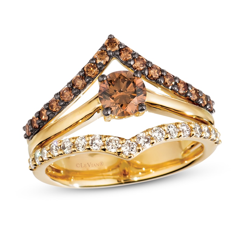 Main Image 1 of Le Vian Chocolate Diamond Ring 1 1/6 ct tw 14K Honey Gold