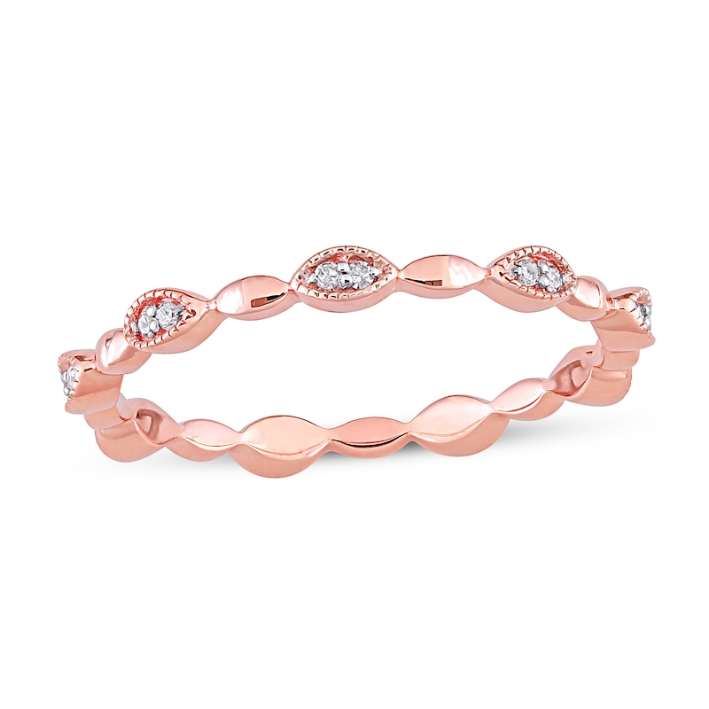 Main Image 1 of Diamond Ring 1/10 ct tw Round 10K Rose Gold