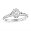 Thumbnail Image 0 of Vera Wang WISH Diamond Engagement Ring 5/8 ct tw Oval/Round 14K White Gold