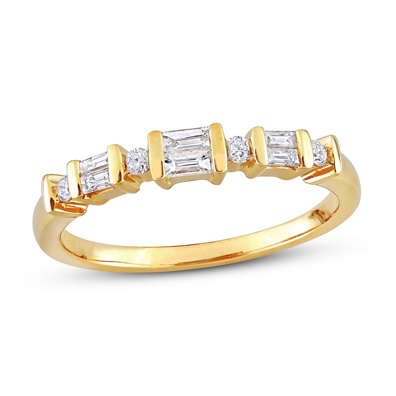 Diamond Ring 1/4 ct tw Baguette/Round 10K Yellow Gold