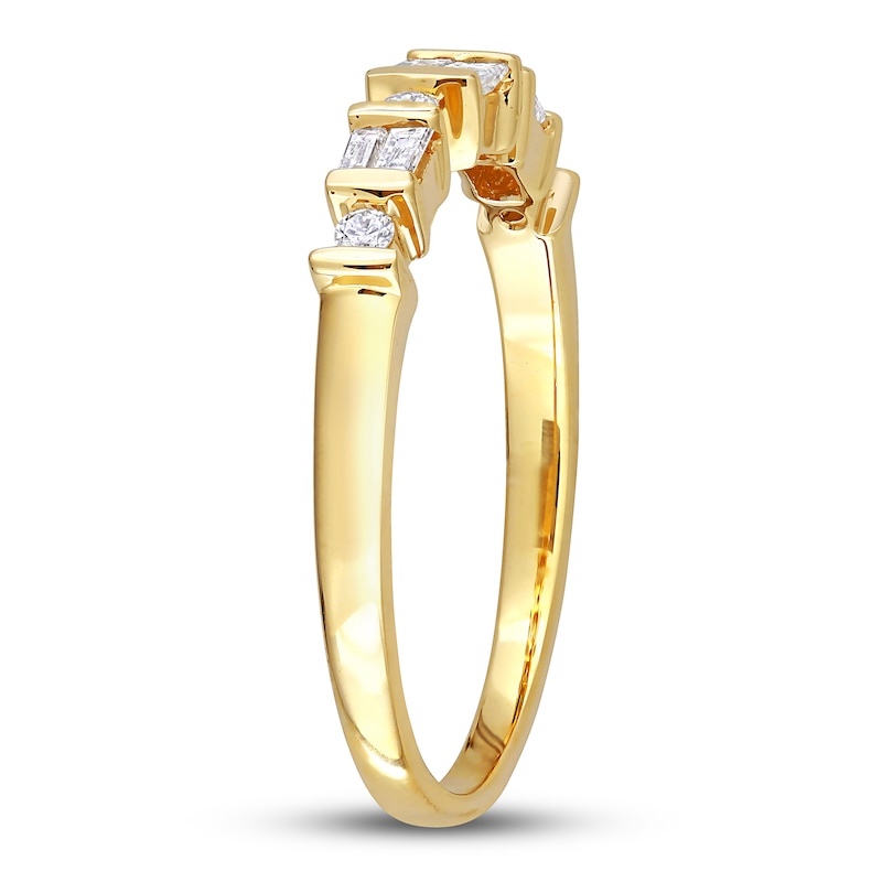 Diamond Ring 1/4 ct tw Baguette/Round 10K Yellow Gold