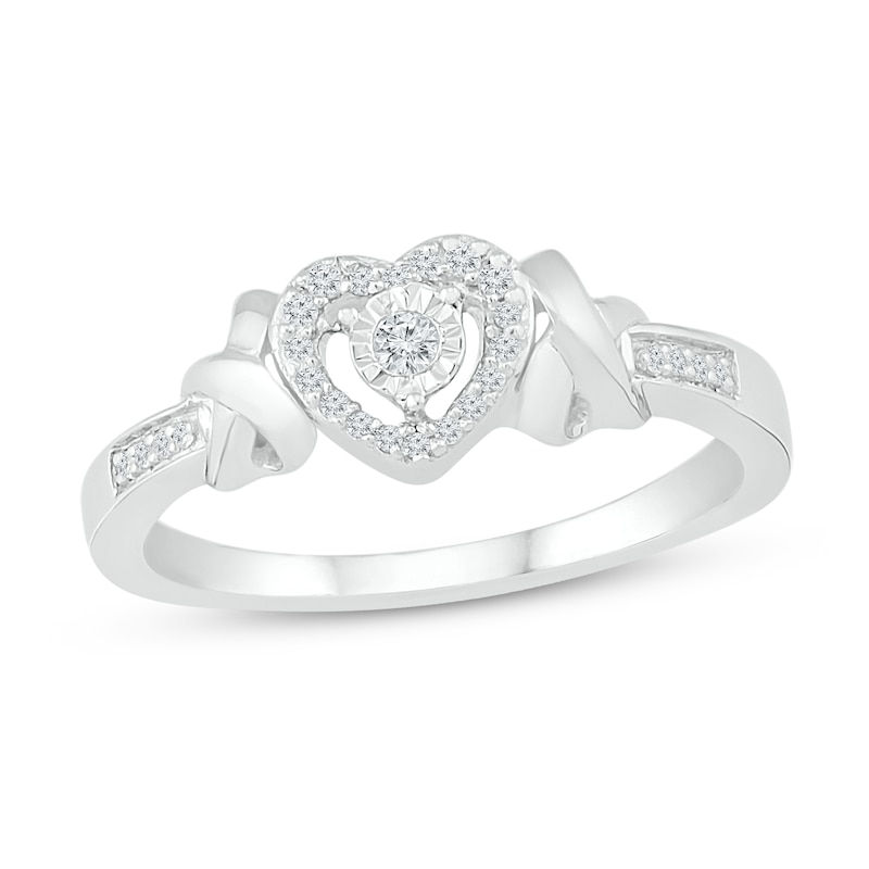 Main Image 1 of Diamond Ring 1/10 ct tw Round Sterling Silver