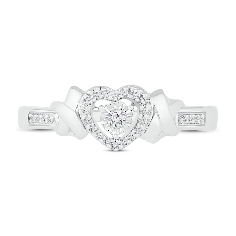 Main Image 2 of Diamond Ring 1/10 ct tw Round Sterling Silver