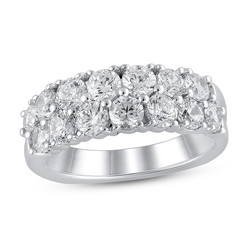 Diamond Anniversary Ring 2 ct tw Ideal-cut 18K White Gold