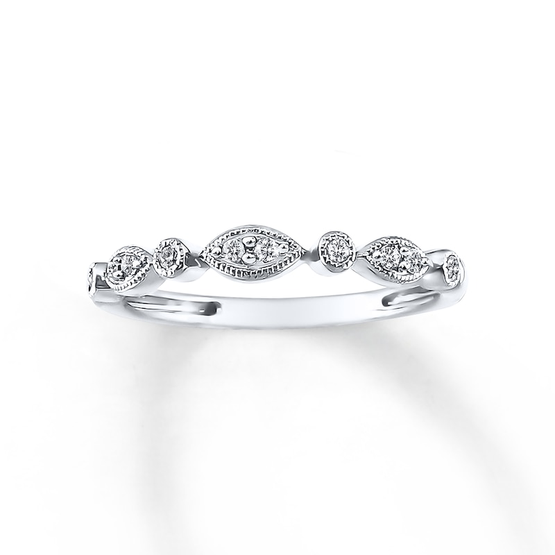 Diamond Anniversary Band 1/10 ct tw Round-cut 10K White Gold