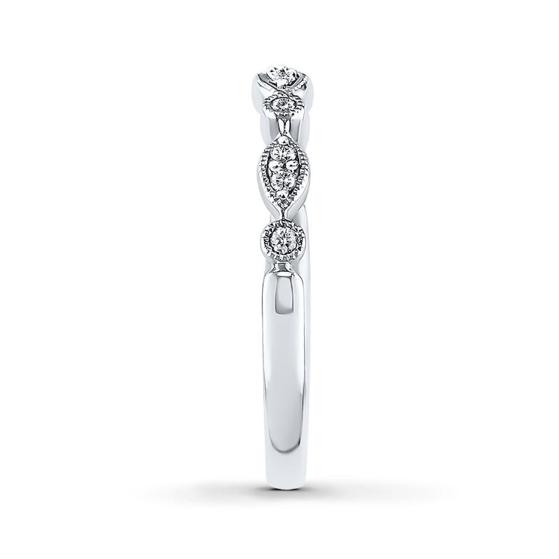 Diamond Anniversary Band 1/10 ct tw Round-cut 10K White Gold