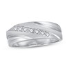 Thumbnail Image 1 of Men's Seven-Stone Diamond Wedding Band 1/4 ct tw Round 10K White Gold