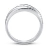 Thumbnail Image 2 of Men's Seven-Stone Diamond Wedding Band 1/4 ct tw Round 10K White Gold