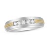 Thumbnail Image 0 of Men's Diamond Wedding Band 1/4 ct tw Round 10K Two-Tone Gold