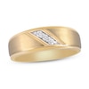 Thumbnail Image 1 of Men's 3-Stone Diamond Wedding Band 1/10 ct tw Round 10K Yellow Gold