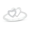 Diamond Heart Ring 1/15 ct tw Round Sterling Silver