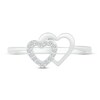 Diamond Heart Ring 1/15 ct tw Round Sterling Silver