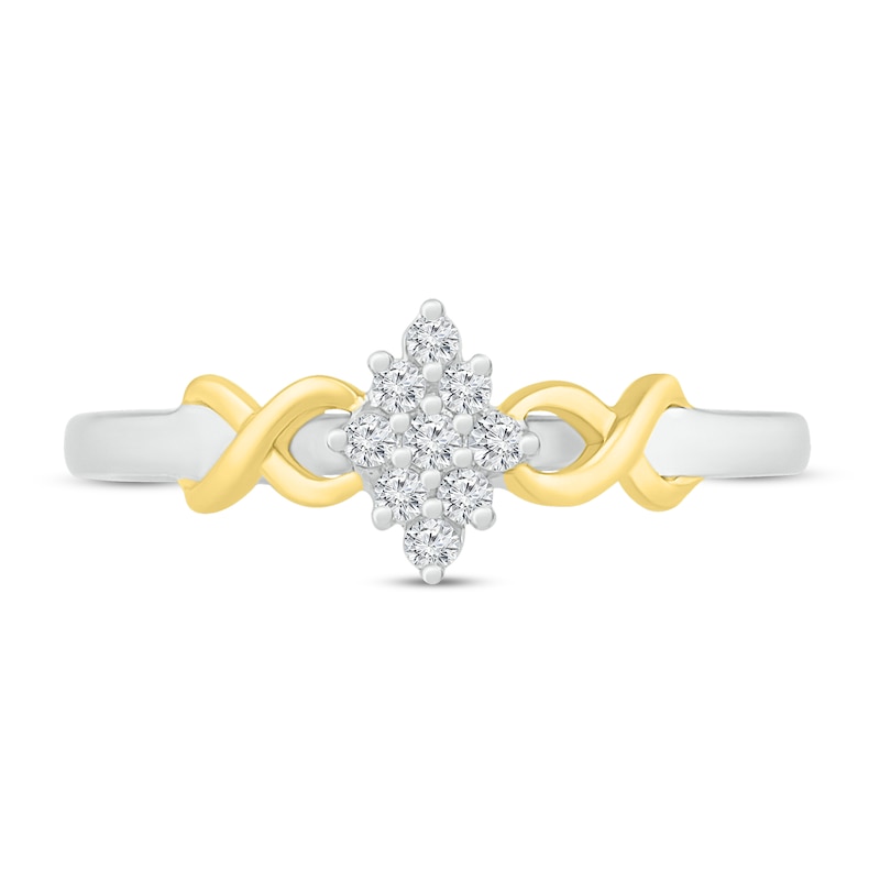Diamond Ring 1/10 ct tw Round Sterling Silver/10K Yellow Gold