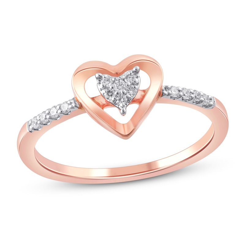 Main Image 1 of Diamond Ring 1/10 ct tw Round 10K Rose Gold
