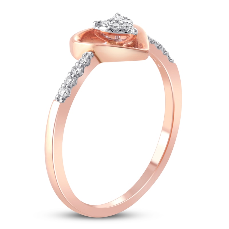 Main Image 2 of Diamond Ring 1/10 ct tw Round 10K Rose Gold