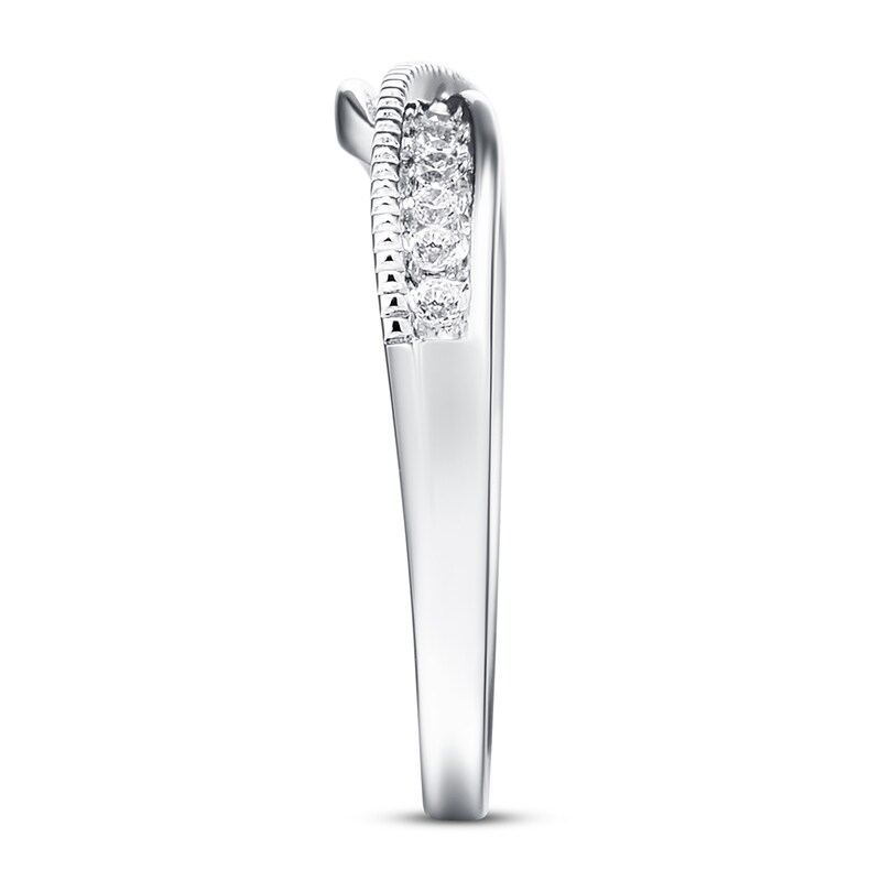 Main Image 2 of Diamond Contour Ring 1/6 ct tw Round 14K White Gold