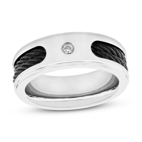Men's Wedding Band Diamond Accent Stainless Steel Jared