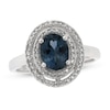 Thumbnail Image 1 of Natural Blue Topaz Ring 1/4 ct tw Diamonds 10K White Gold