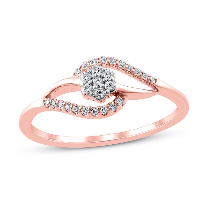 Main Image 1 of Diamond Ring 1/8 ct tw Round 10K Rose Gold